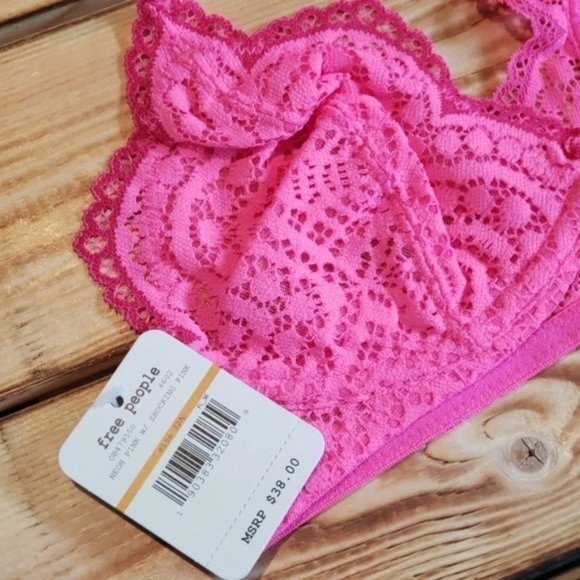 Free People Slow Dance Neon Pink Bra NWT - Picture 4 of 5
